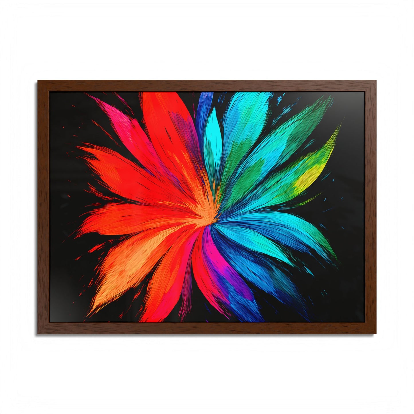 Vibrant Floral Wooden Framed Art - Melt Design