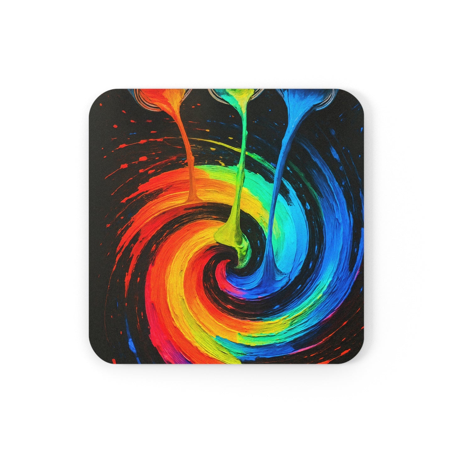Colorful Paint Splash Cork Back Coaster - Melt Design