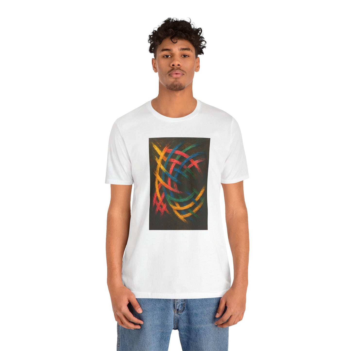 Colorful Abstract Art Tee for Creative Souls - Weave Design