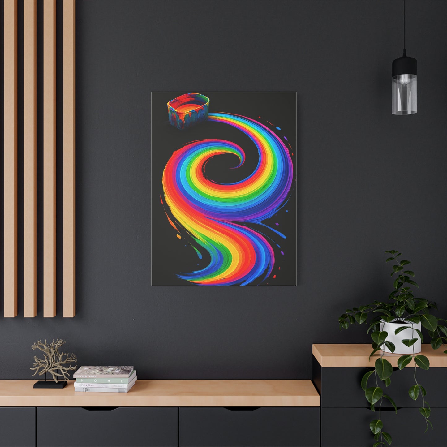Vibrant Rainbow Canvas Wall Art - Melt Design