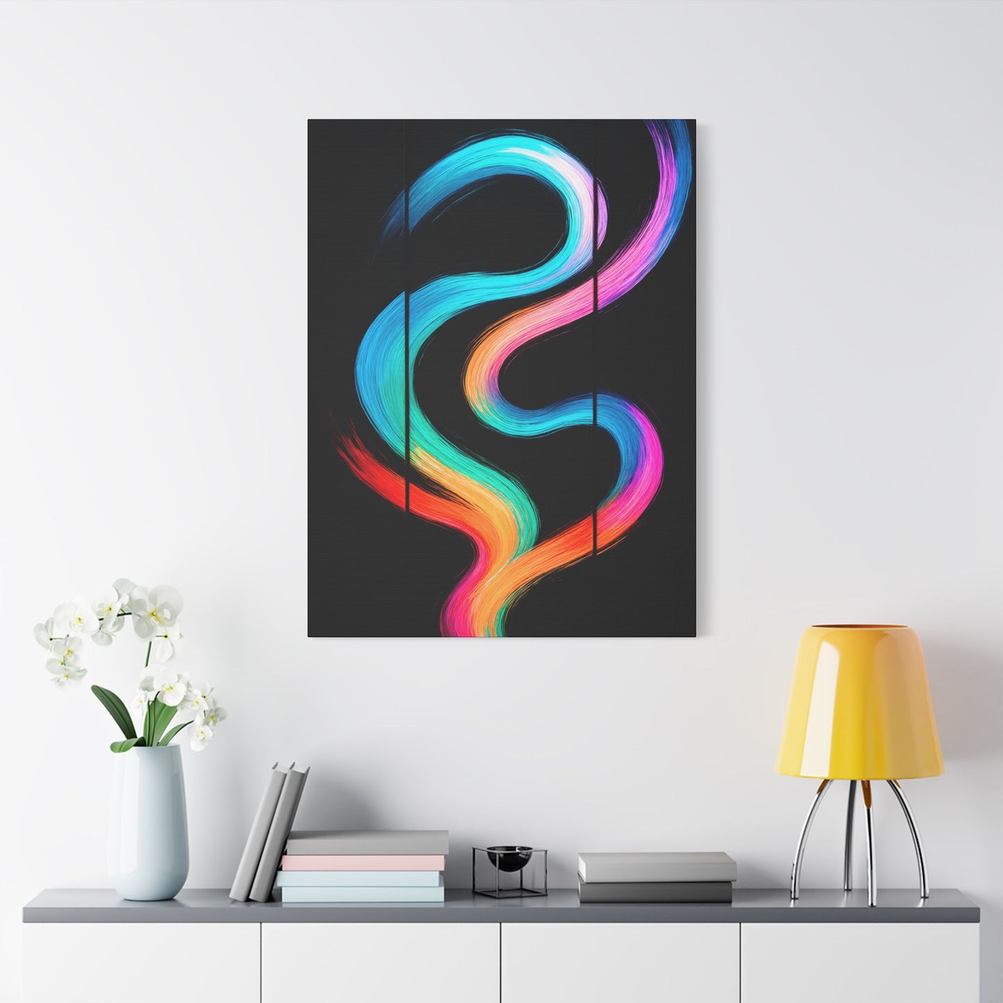 Stretched Canvas Colorful Abstract Wall Decor - Weave Design