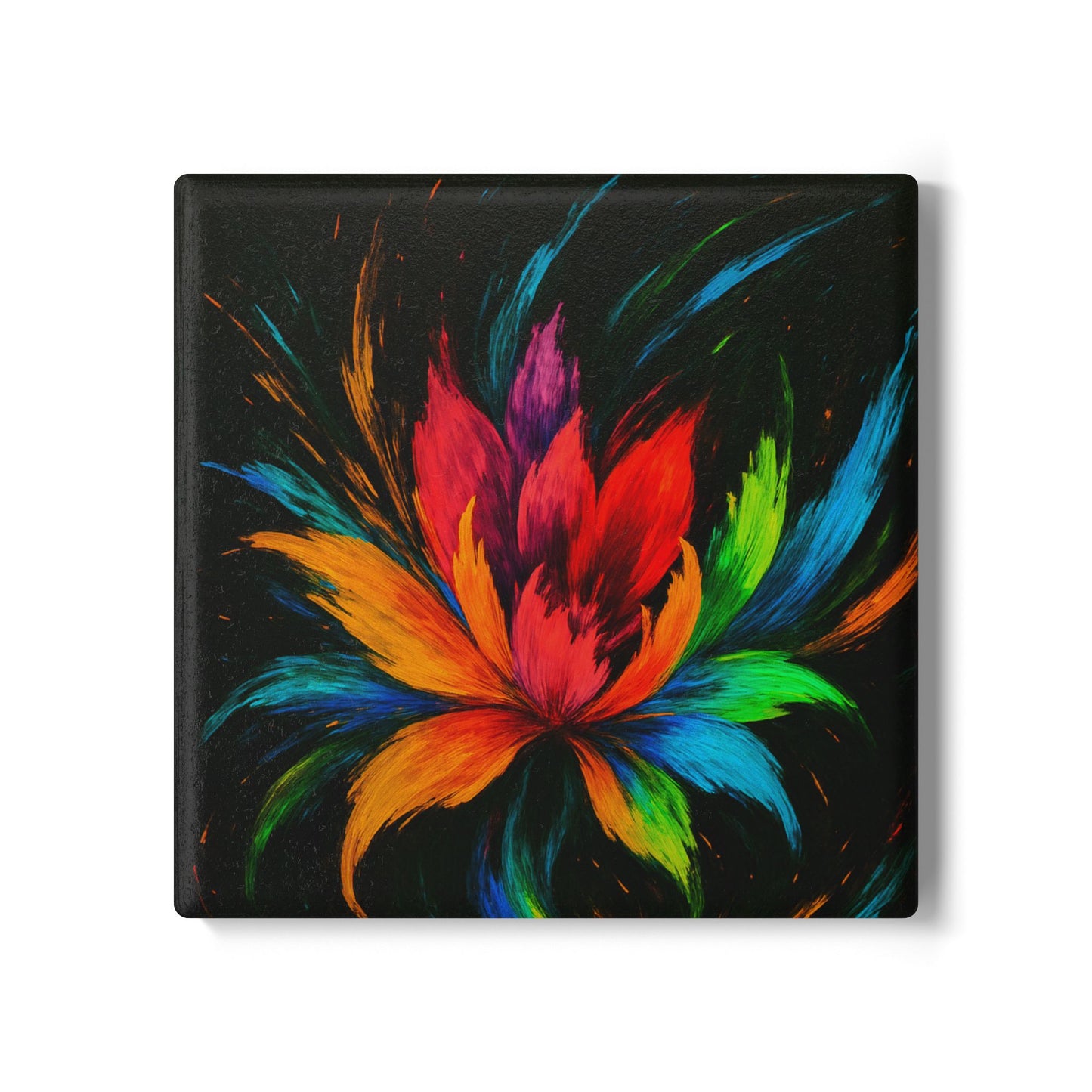 Vibrant Floral Ceramic Coaster - Melt Design