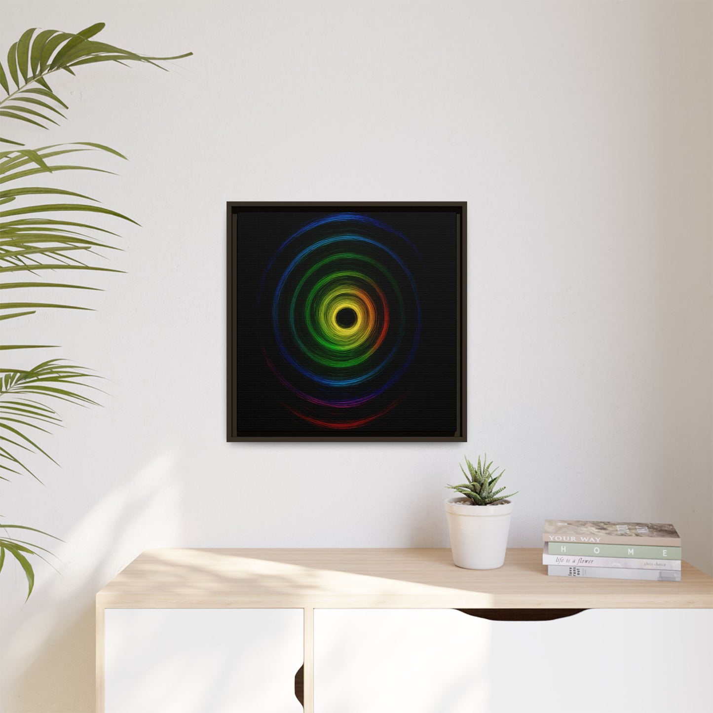 Framed Colorful Ripple Art Print - Cyclone Design