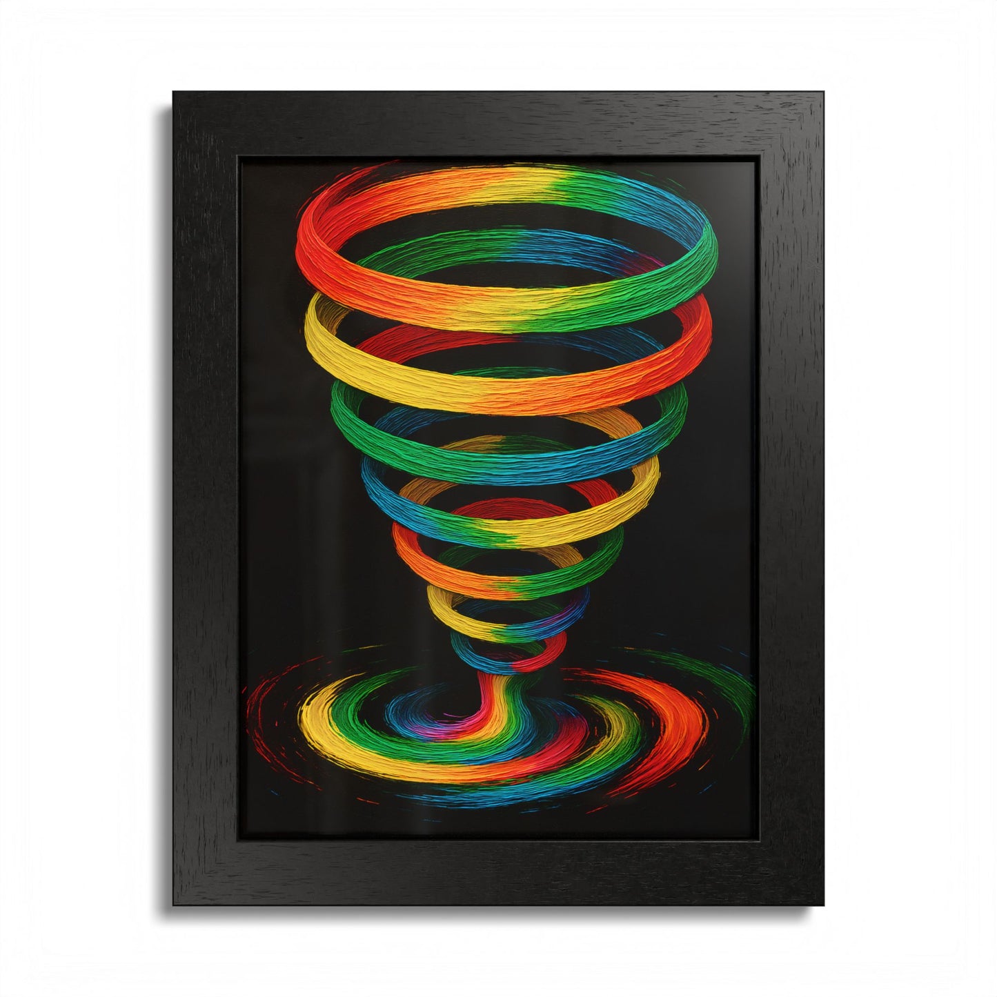 Vibrant Spiral Framed Wall Art - Cyclone Design