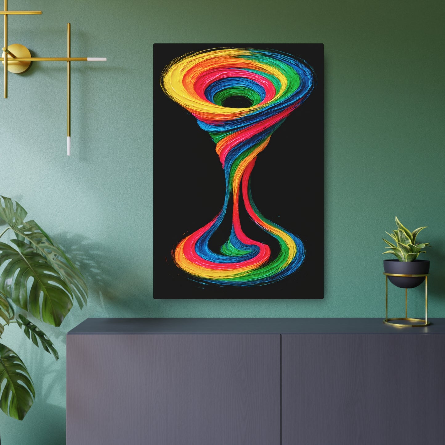 Colorful Swirl Metal Art - Cyclone Design