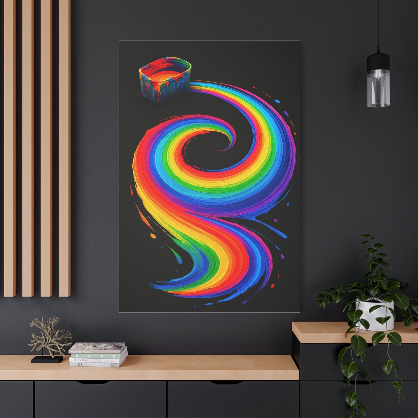 Vibrant Rainbow Canvas Wall Art - Melt Design