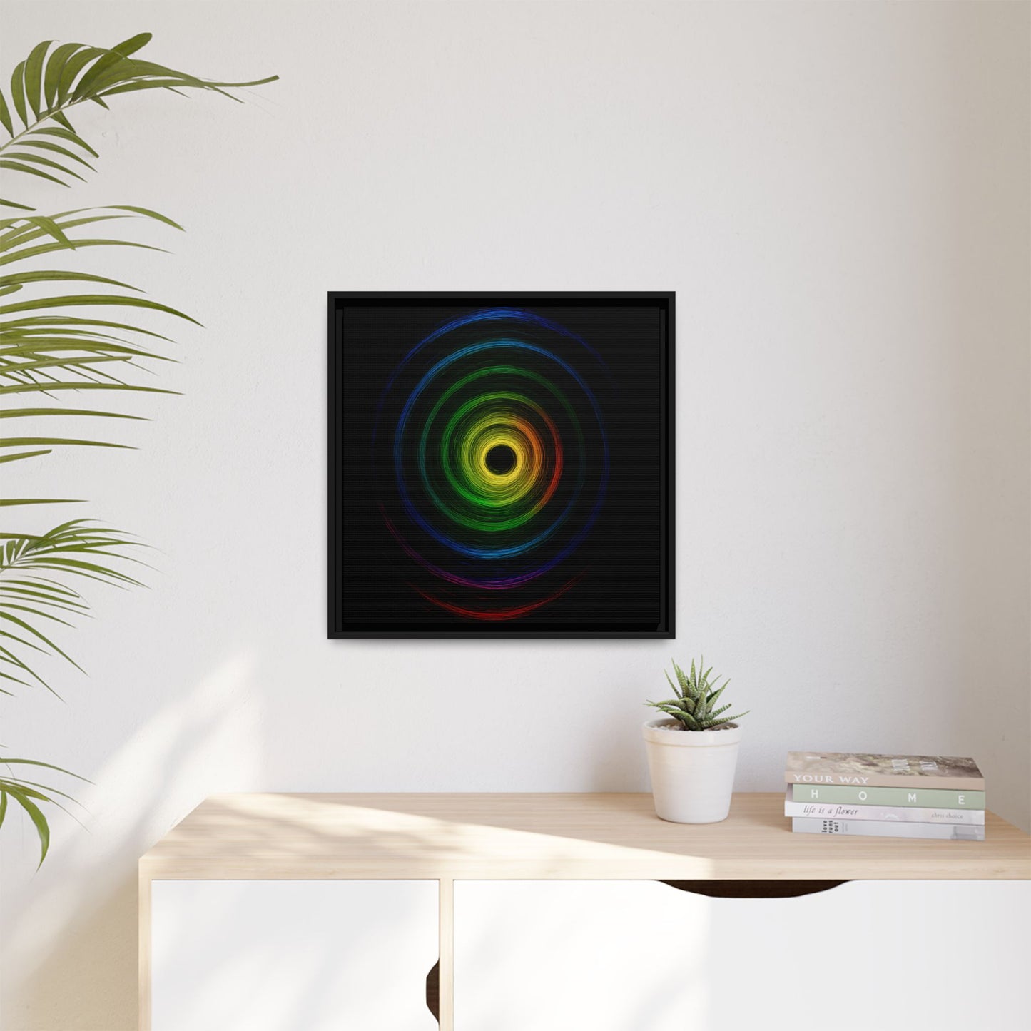Framed Colorful Ripple Art Print - Cyclone Design