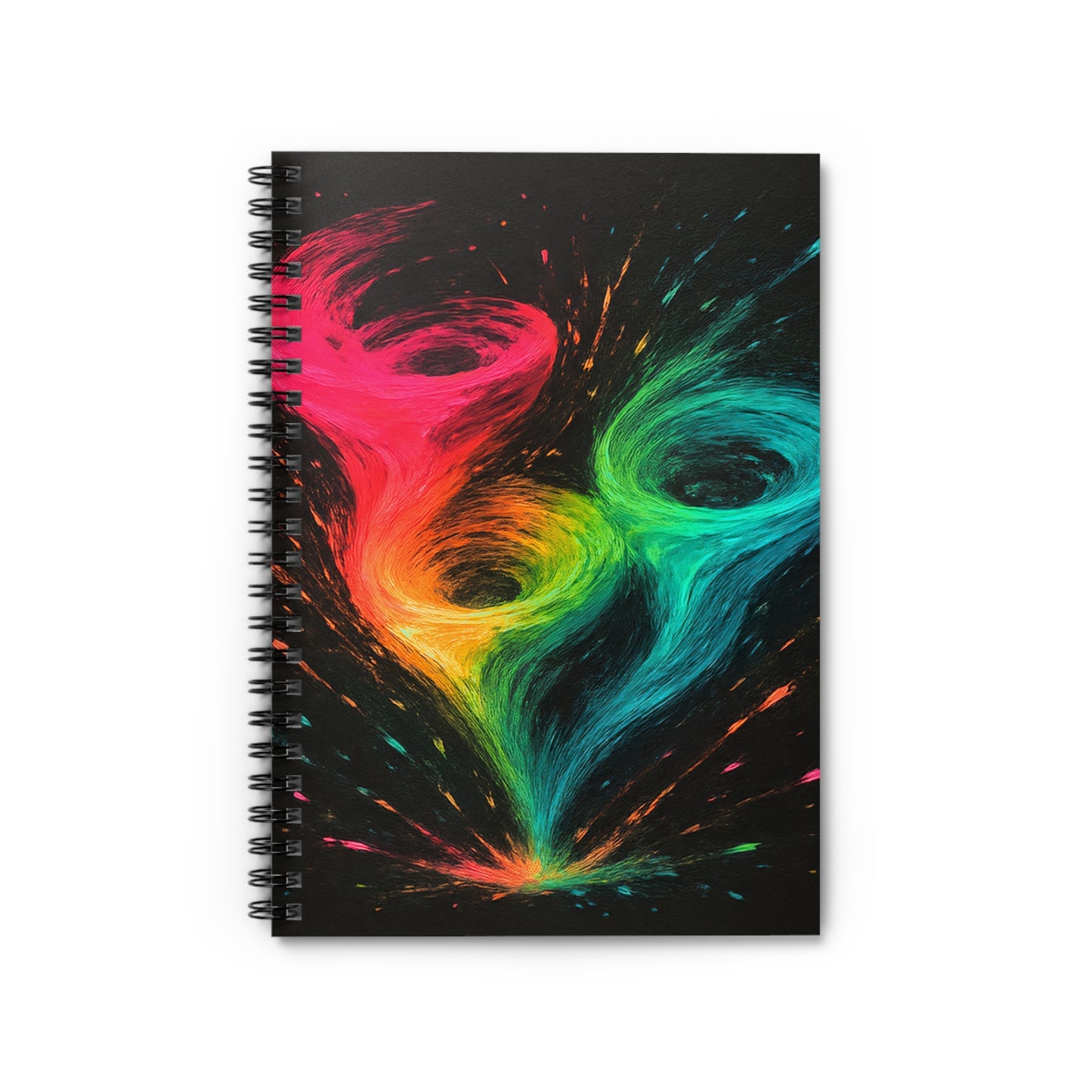 Ruled Lines Vibrant Spiral Notebook - Cyclone Design