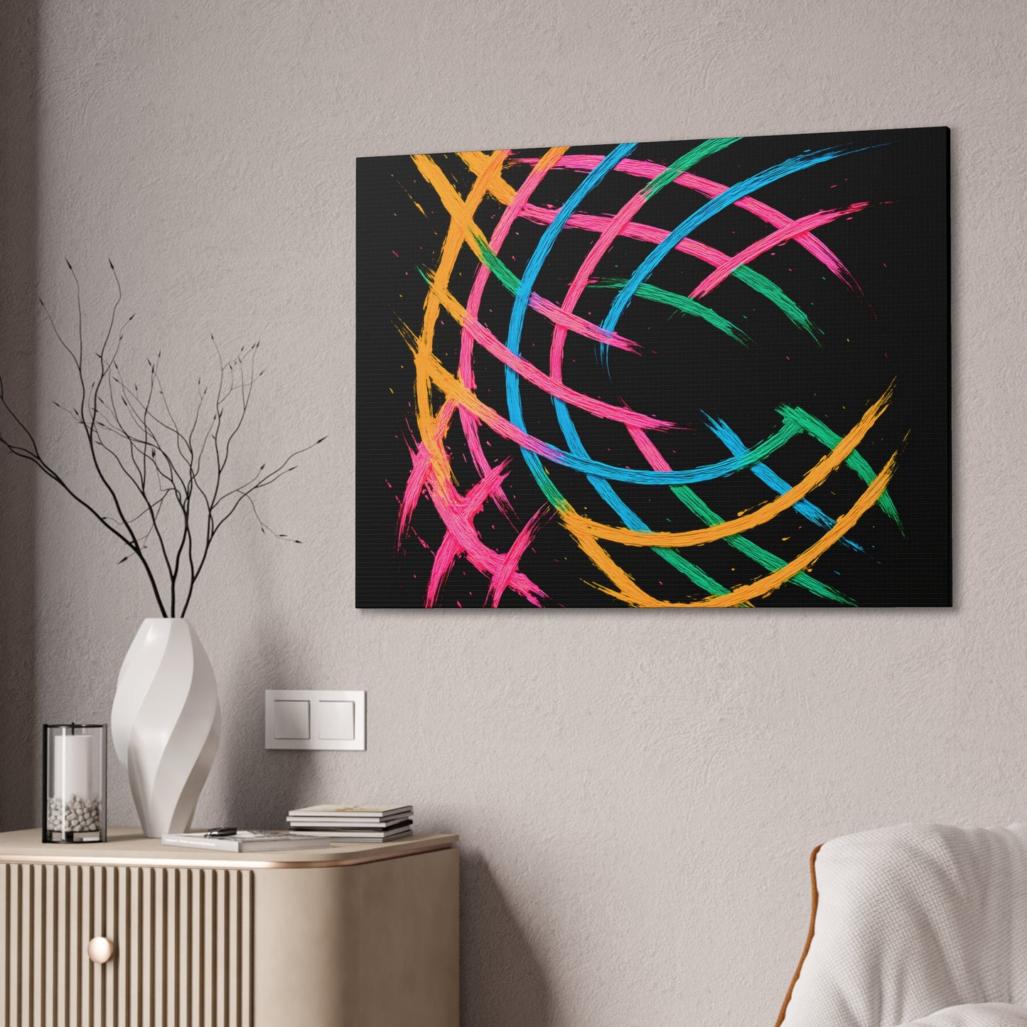 Vibrant Art Canvas Print - Weave Design