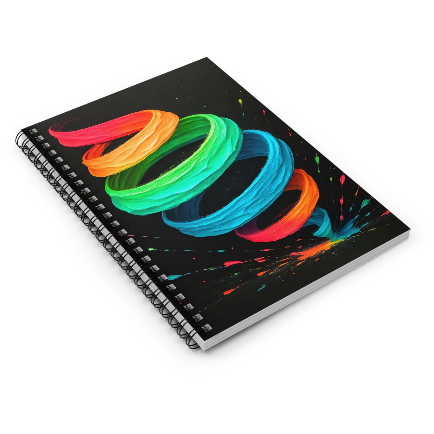 Vibrant Ruled Lines Notebook - Cyclone Design