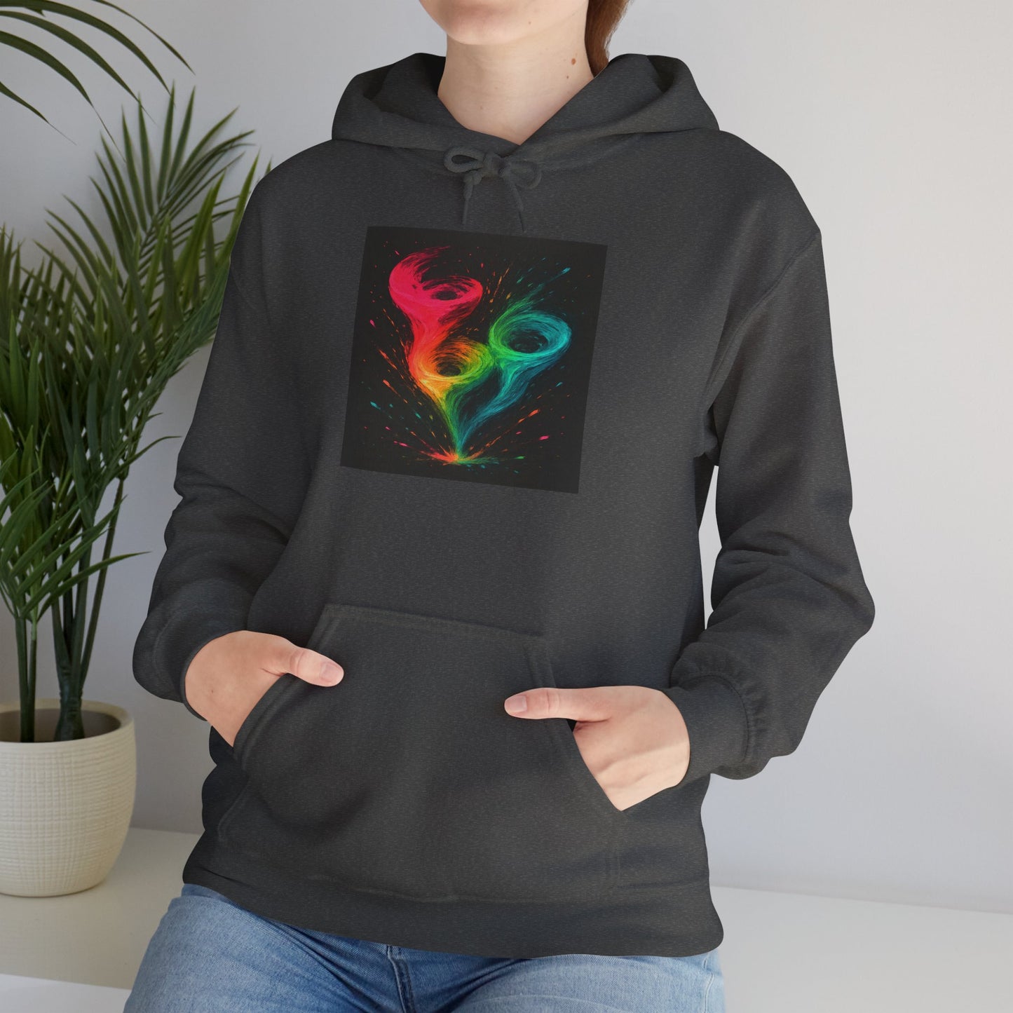 Vibrant Unisex Hooded Sweatshirt - Cyclone Design