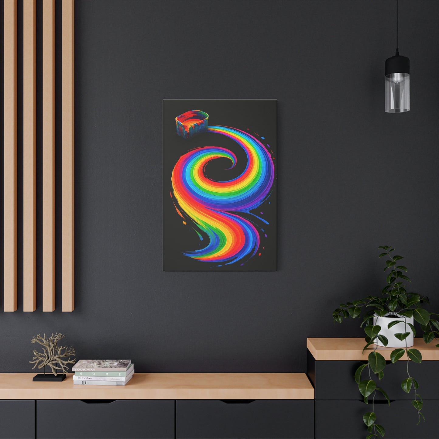 Vibrant Rainbow Canvas Wall Art - Melt Design