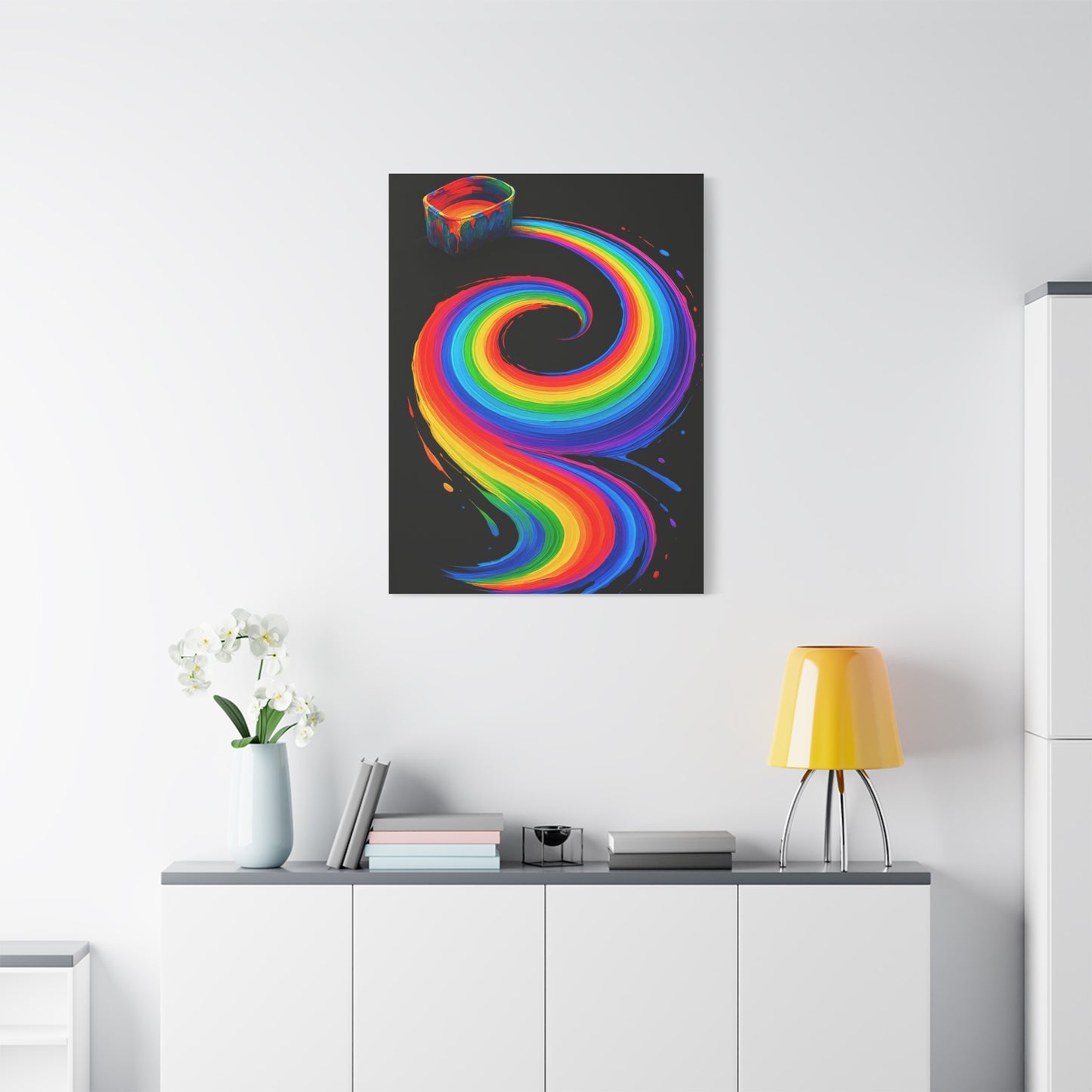 Vibrant Rainbow Canvas Wall Art - Melt Design