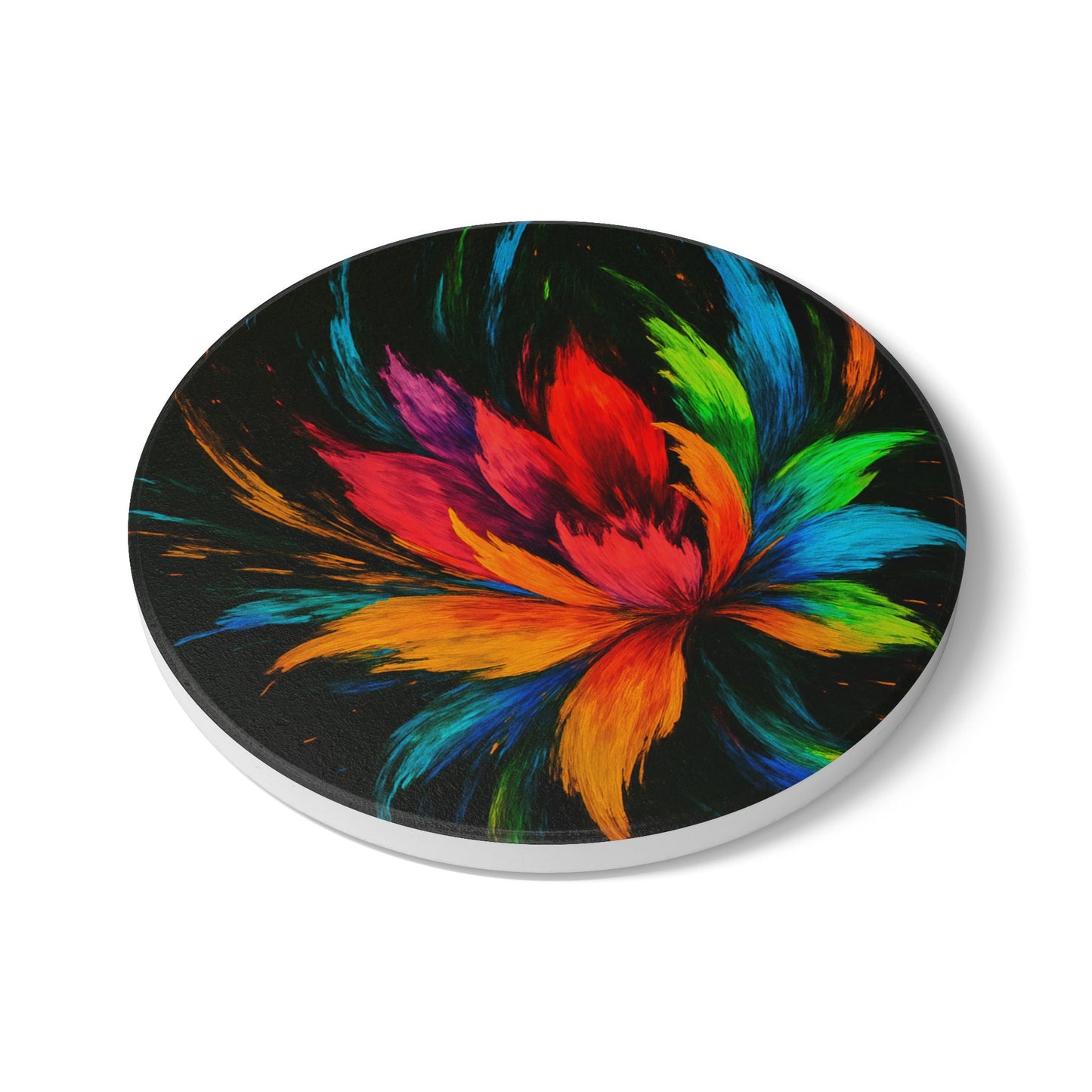 Vibrant Floral Ceramic Coaster - Melt Design