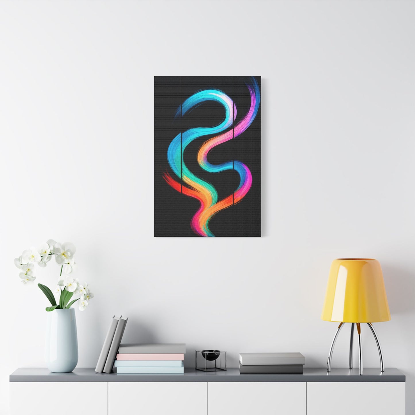 Stretched Canvas Colorful Abstract Wall Decor - Weave Design