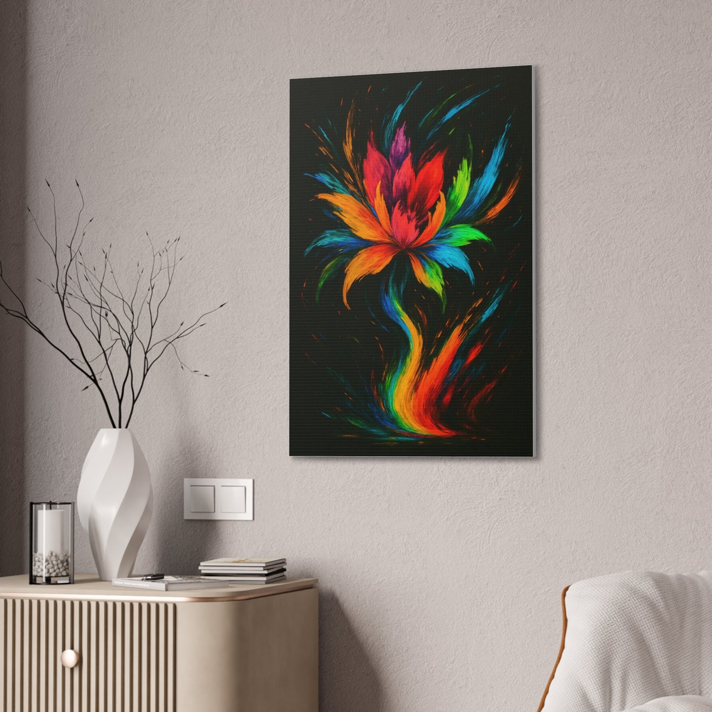 Vibrant Floral Canvas Art - Melt Design