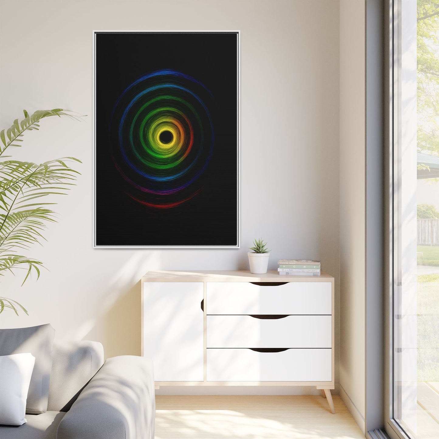 Framed Colorful Ripple Art Print - Cyclone Design