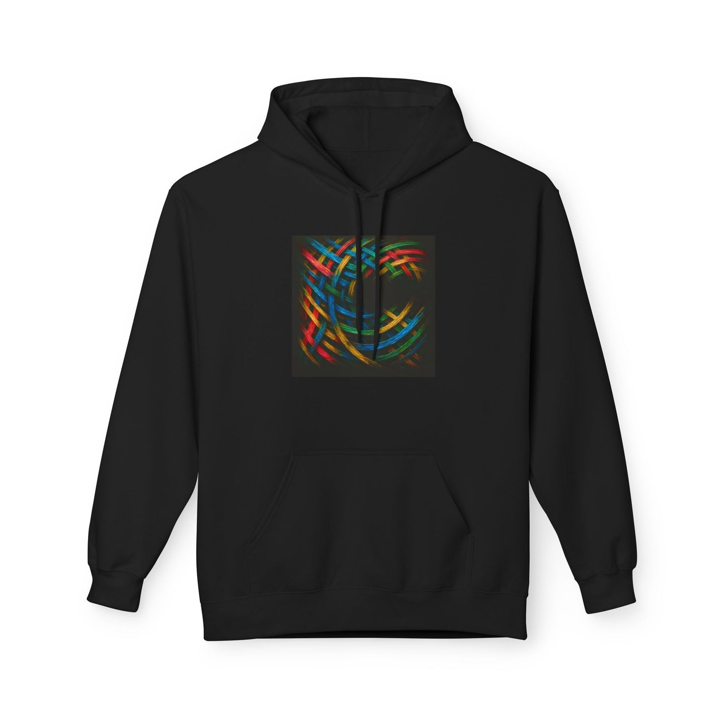 Colorful Abstract Fleece Hoodie for Cozy Style - Weave Design