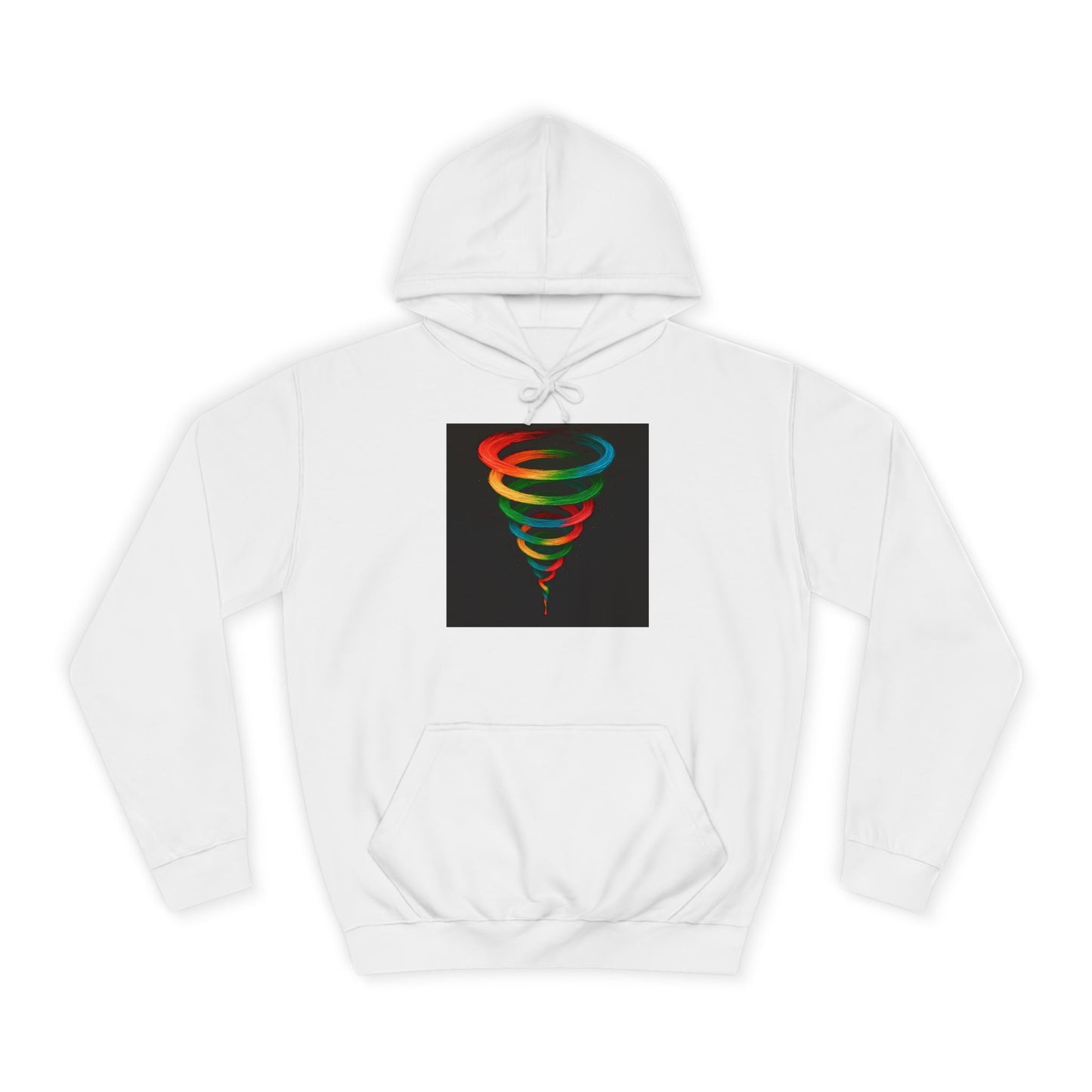 Colorful Tornado Unisex College Hoodie - Cyclone Design