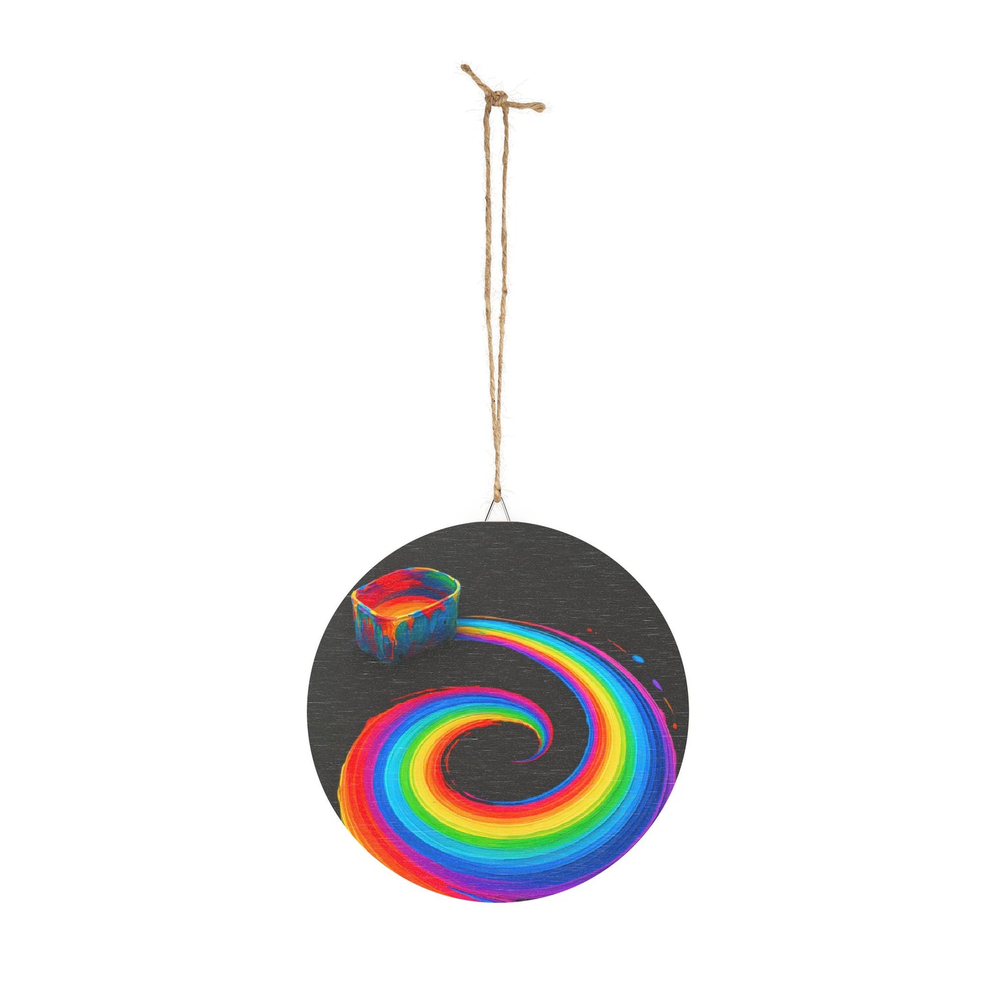 Rainbow Paint Swirl Wood Art - Melt Design