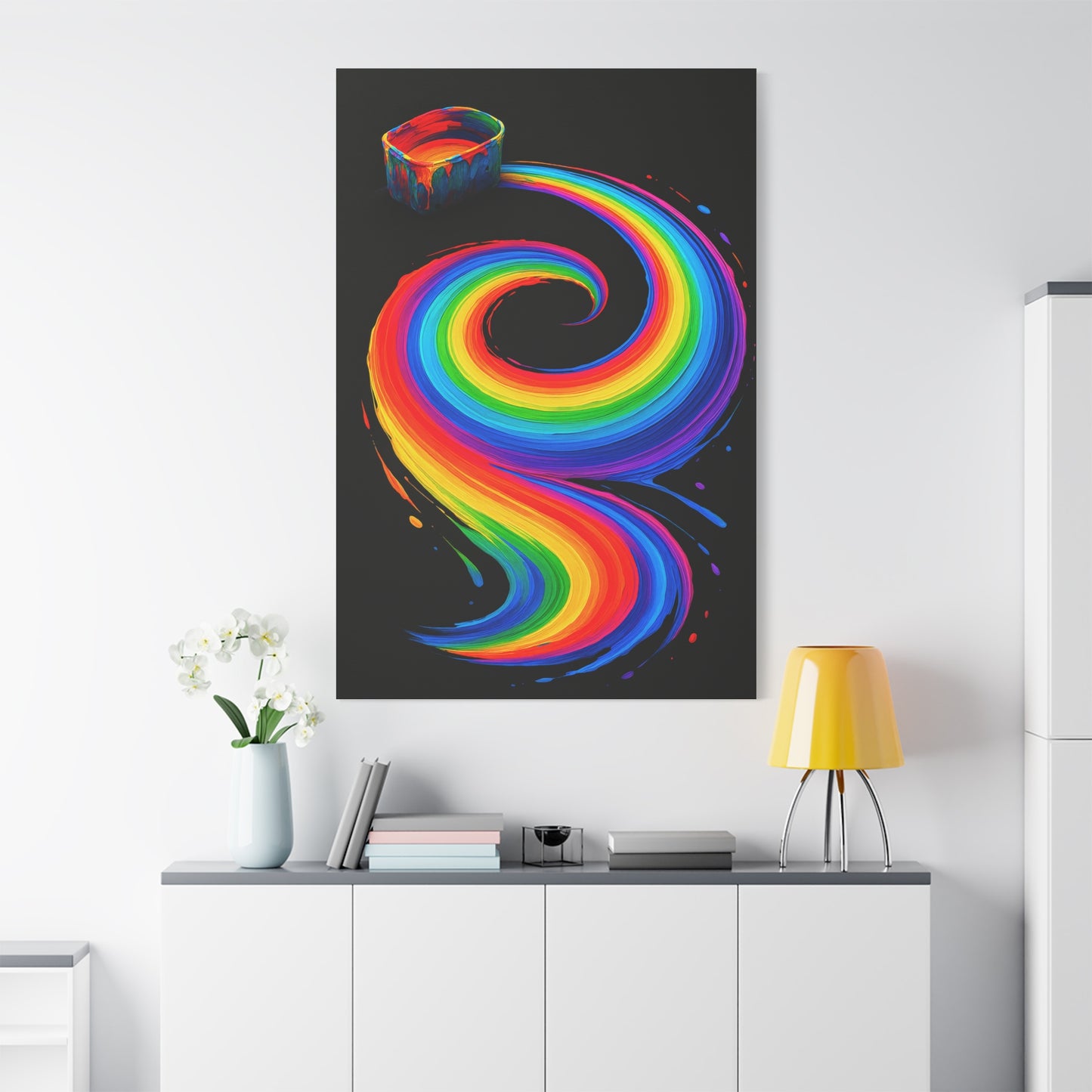 Vibrant Rainbow Canvas Wall Art - Melt Design