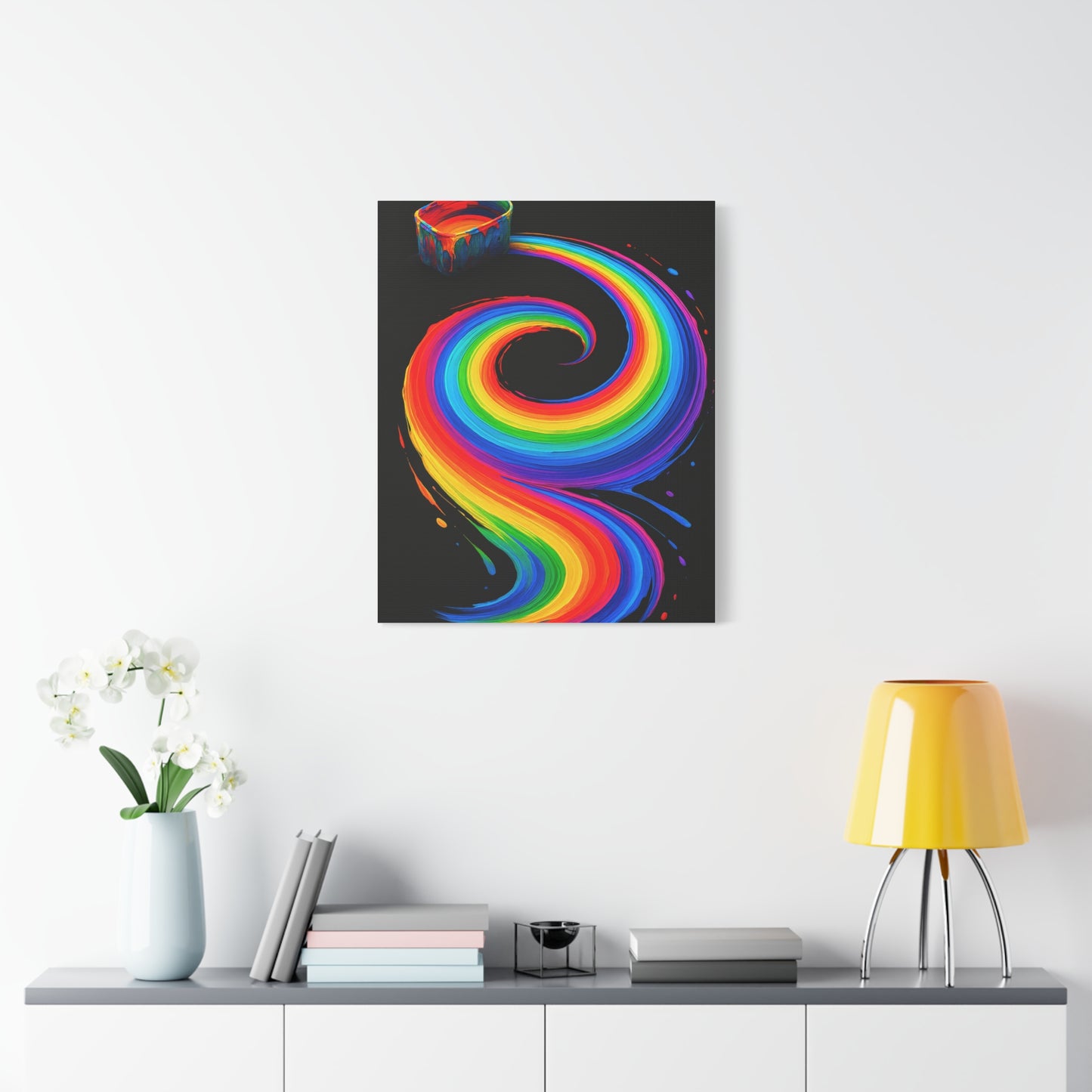 Vibrant Rainbow Canvas Wall Art - Melt Design