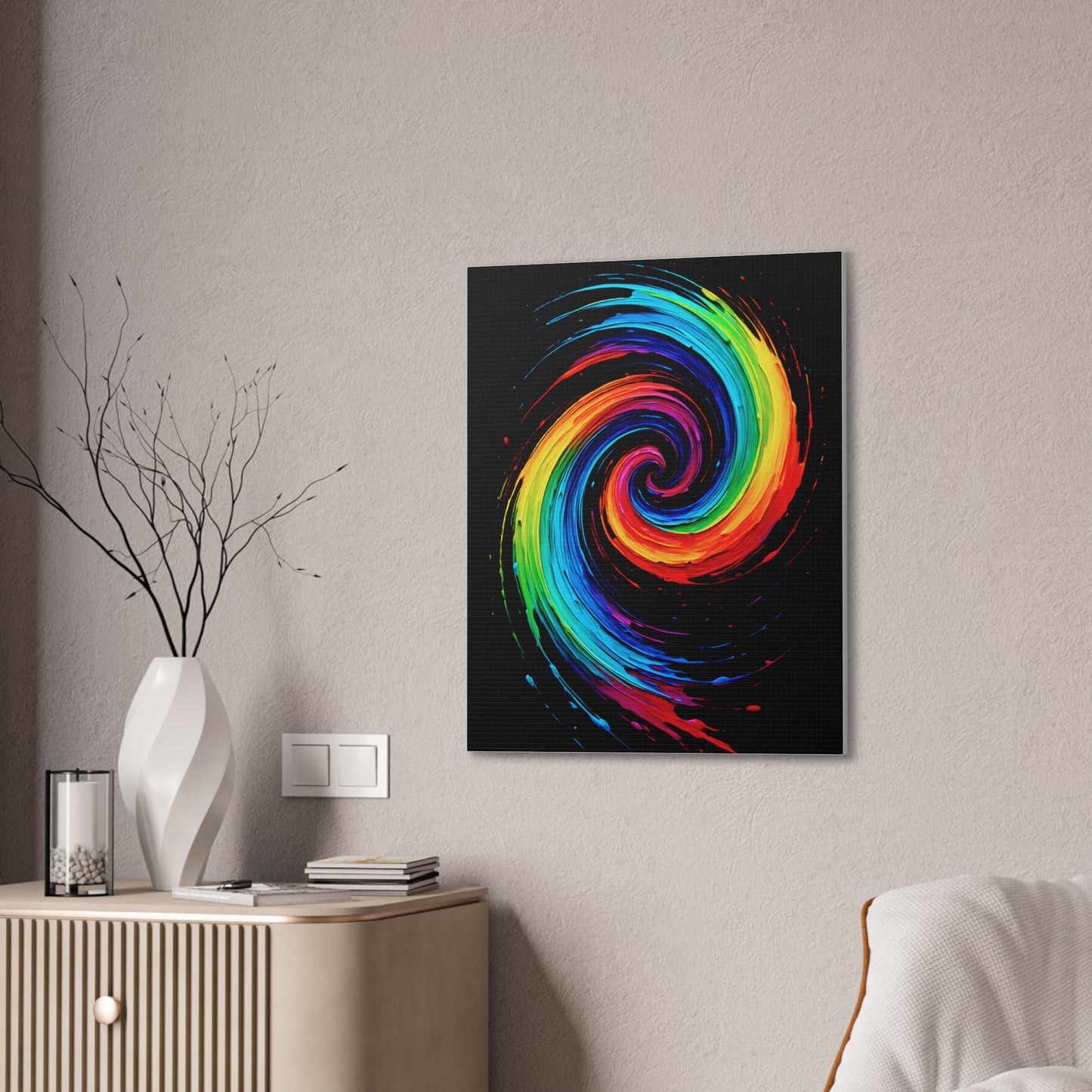 Colorful Swirl Canvas Art - Cyclone Design