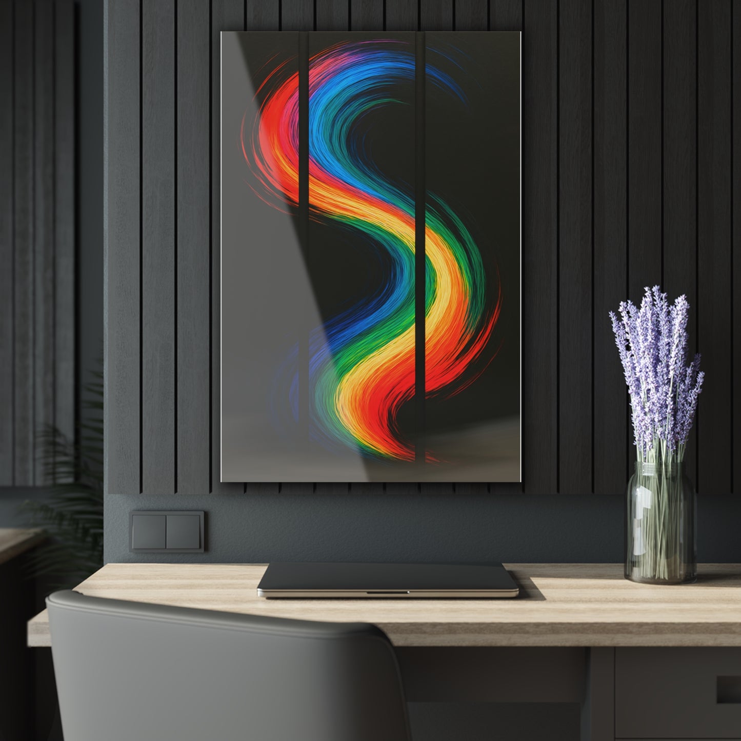 Vibrant Abstract Acrylic Wall Art Print - Weave Design