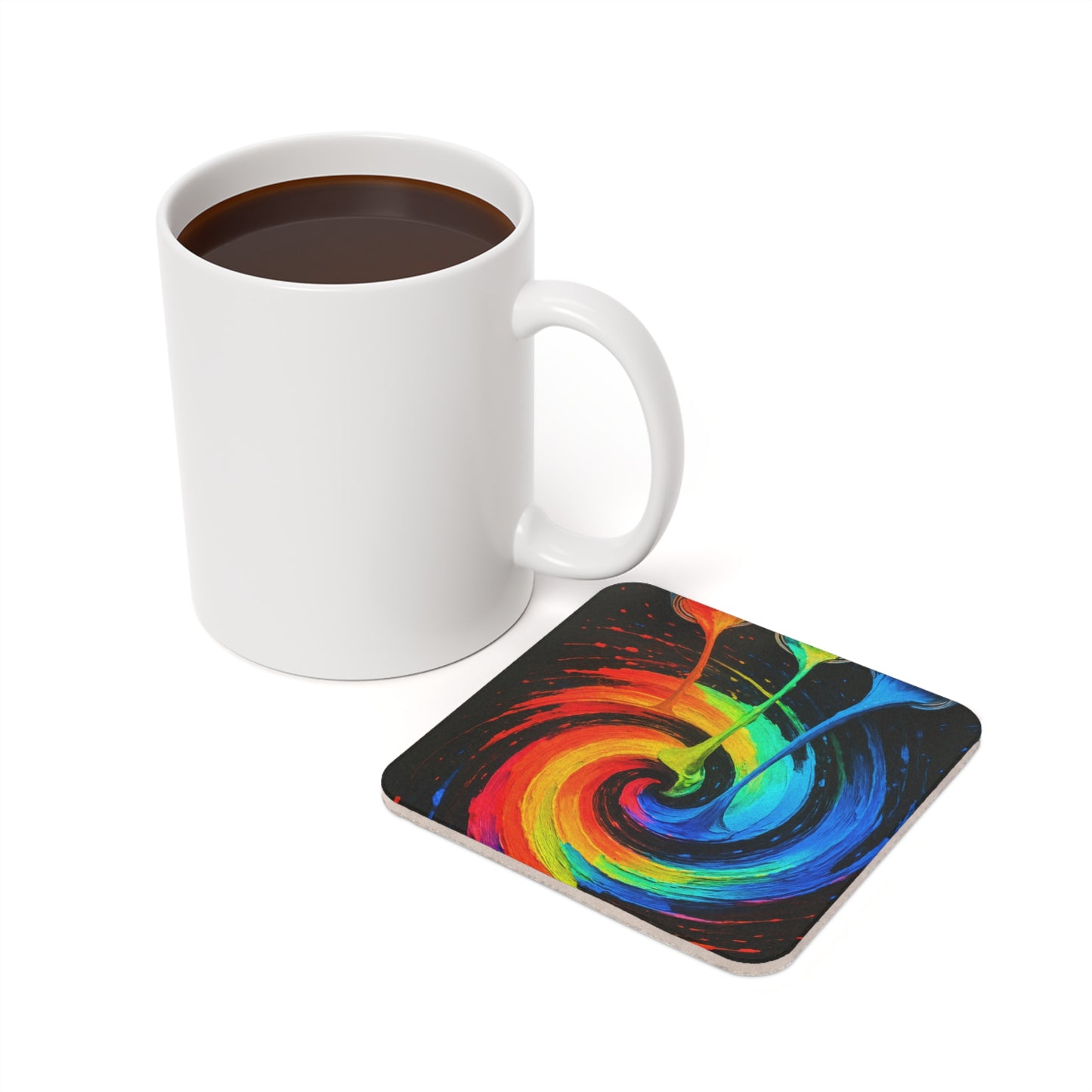 Colorful Paint Splash Cork Back Coaster - Melt Design