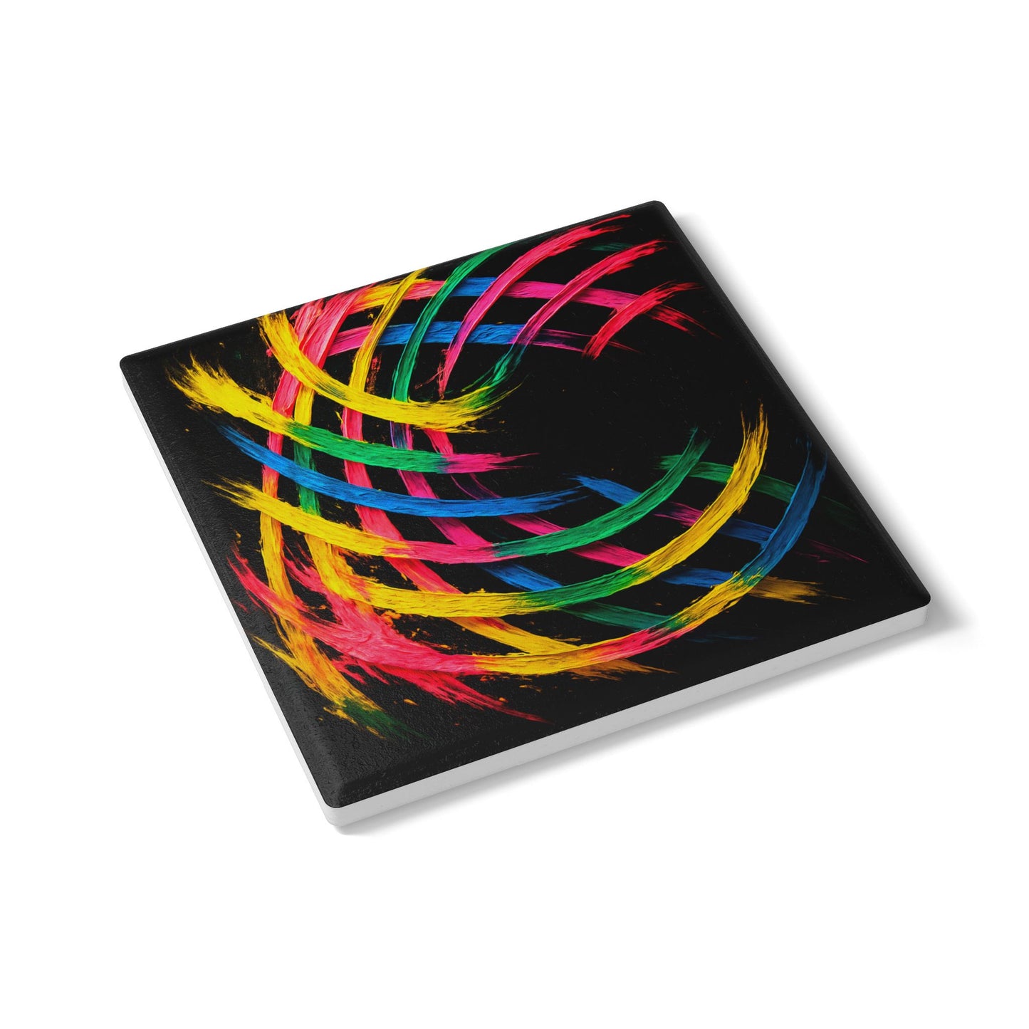 Vibrant Weave Ceramic Coaster