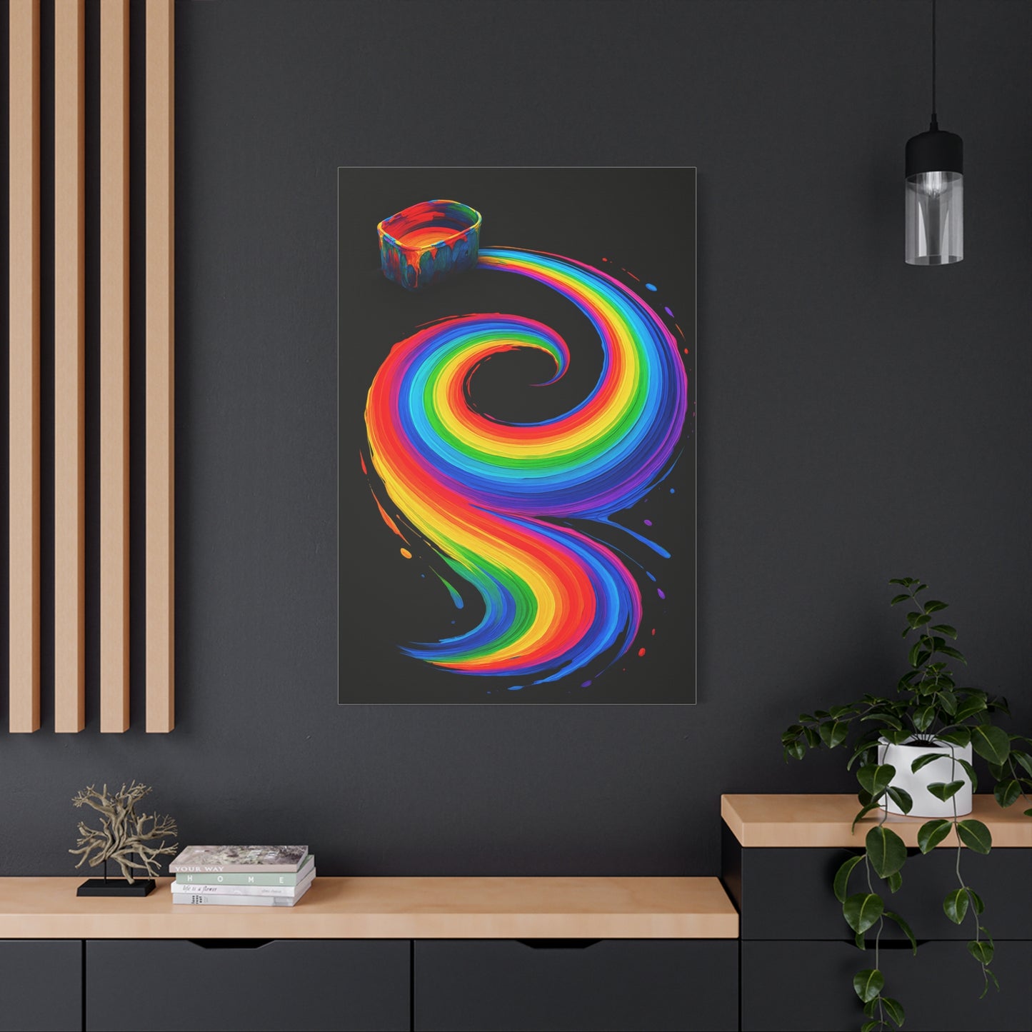 Vibrant Rainbow Canvas Wall Art - Melt Design