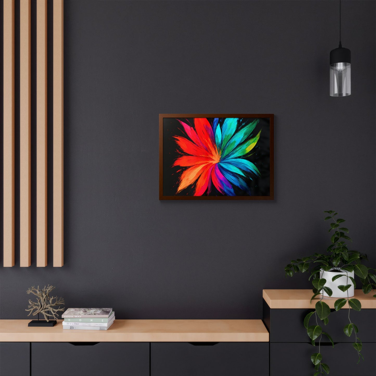 Vibrant Floral Wooden Framed Art - Melt Design