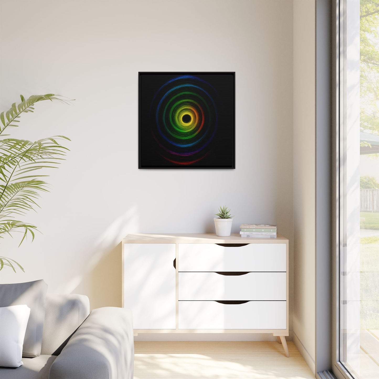 Framed Colorful Ripple Art Print - Cyclone Design