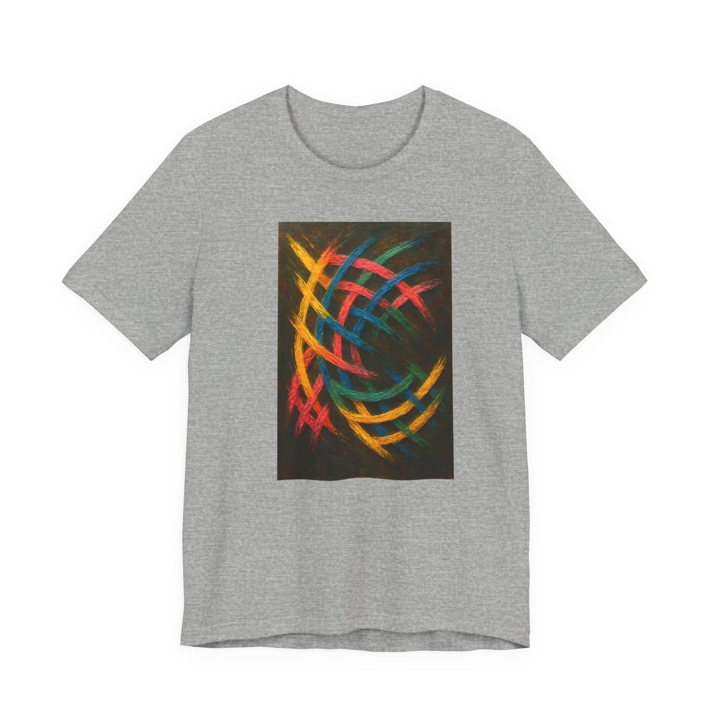 Colorful Abstract Art Tee for Creative Souls - Weave Design