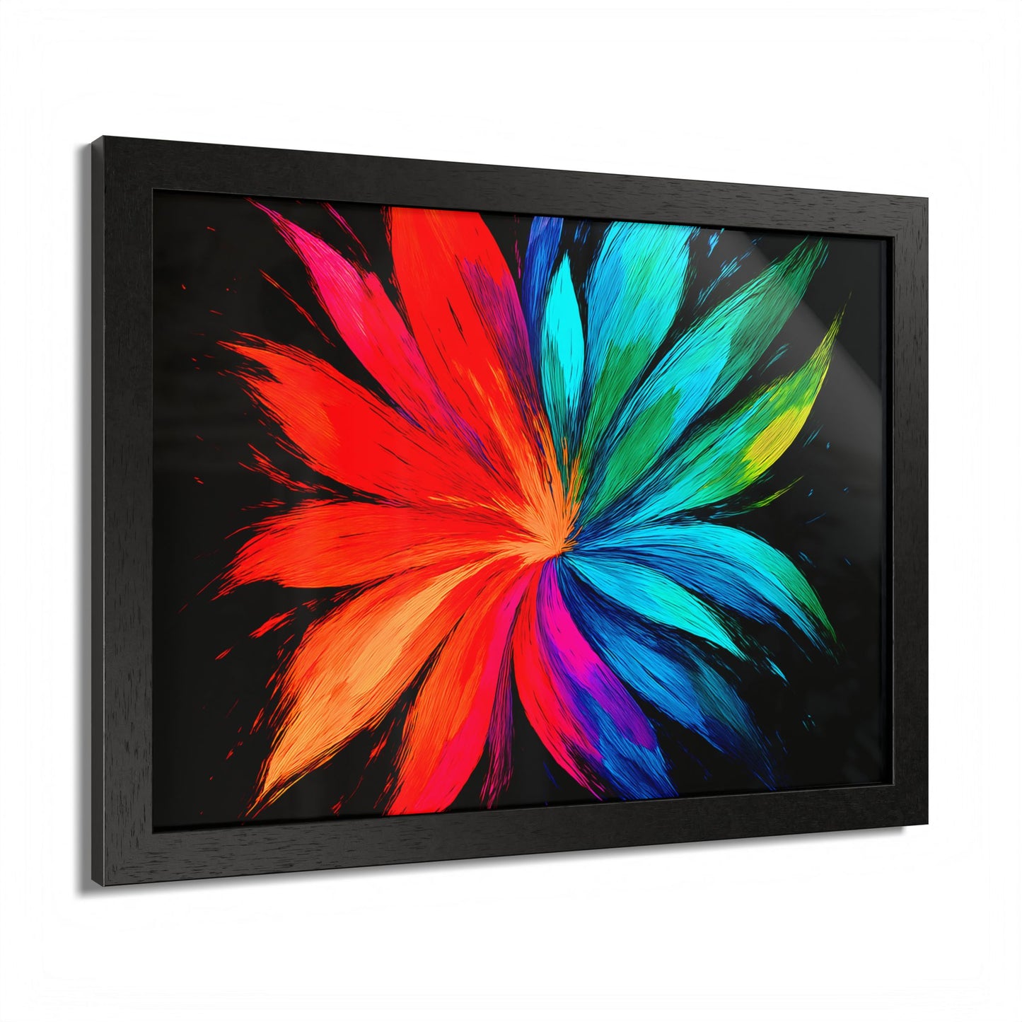 Vibrant Floral Wooden Framed Art - Melt Design