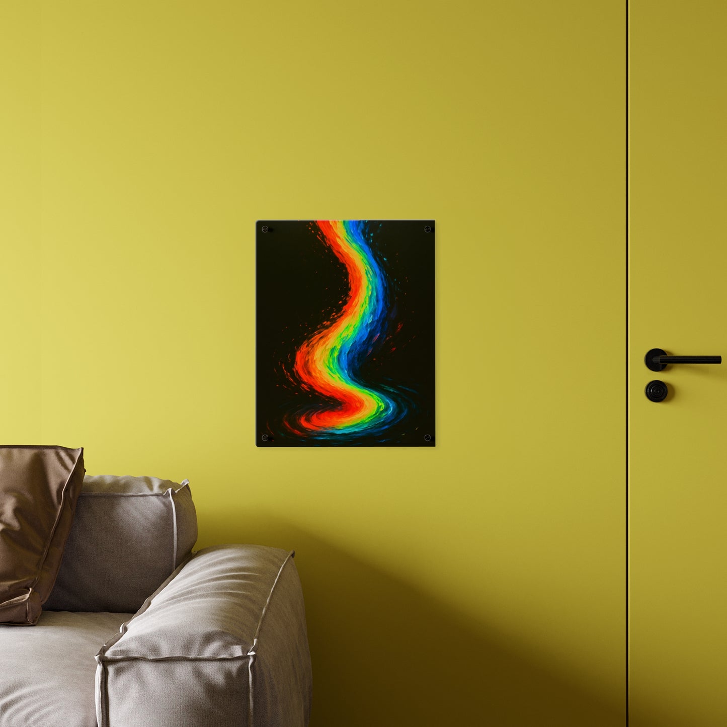 Vibrant Rainbow Acrylic Wall Art - Melt Design