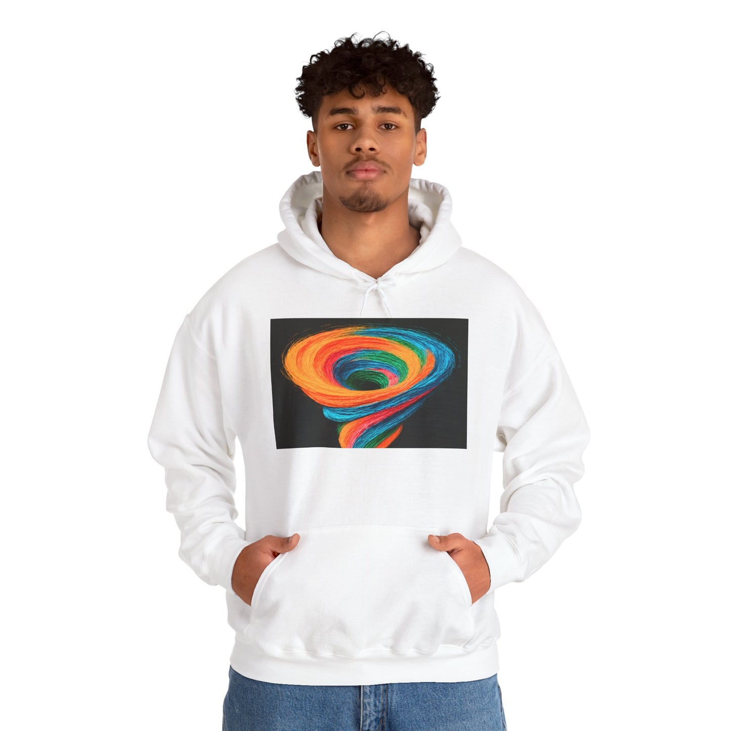Colorful Tornado Unisex Hoodie - Cyclone Design
