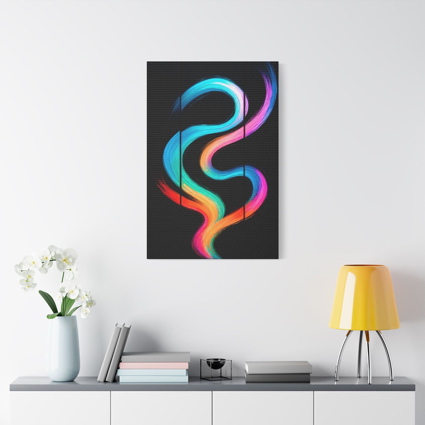 Stretched Canvas Colorful Abstract Wall Decor - Weave Design