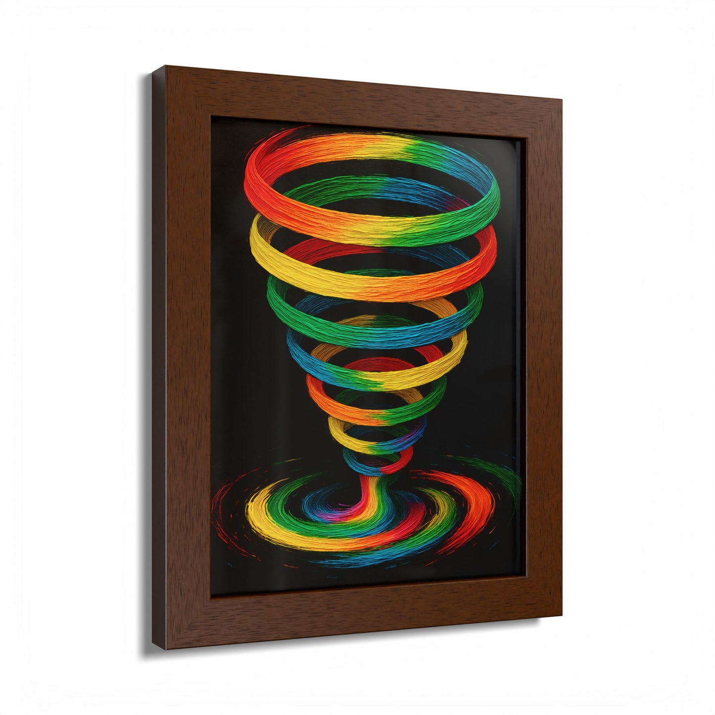 Vibrant Spiral Framed Wall Art - Cyclone Design