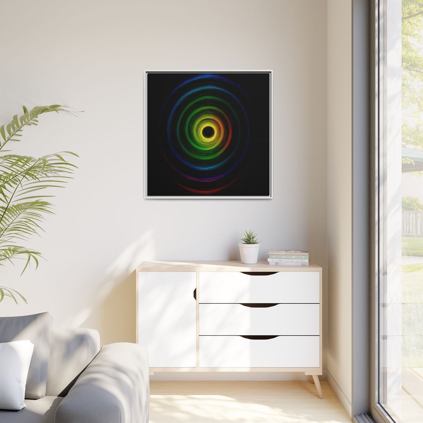 Framed Colorful Ripple Art Print - Cyclone Design