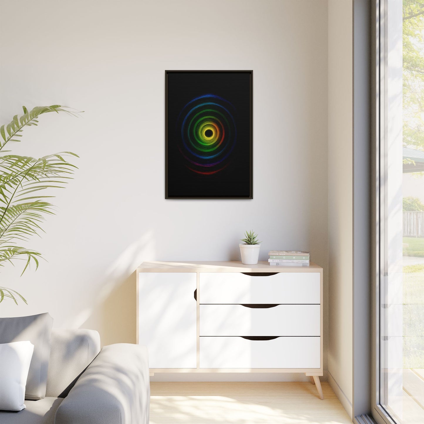 Framed Colorful Ripple Art Print - Cyclone Design
