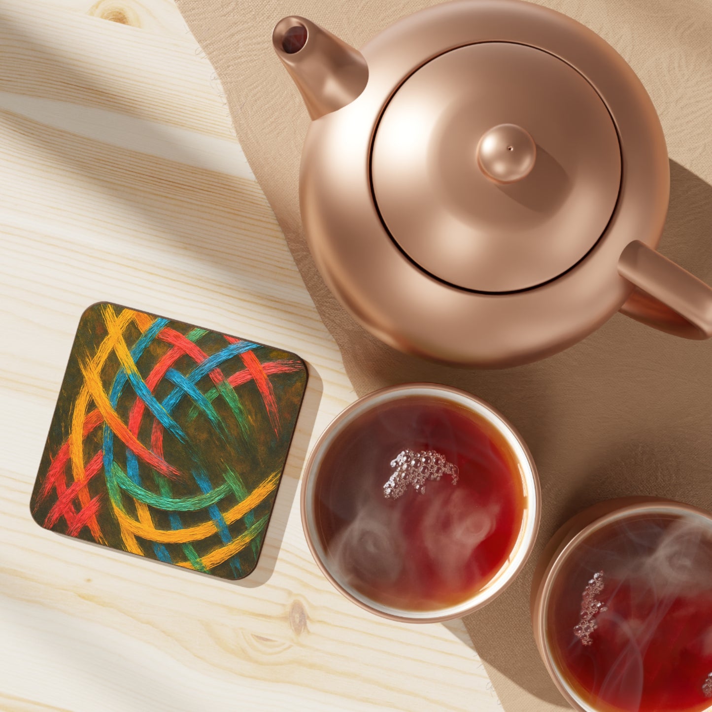 Vibrant Weave Hardboard Back Coaster