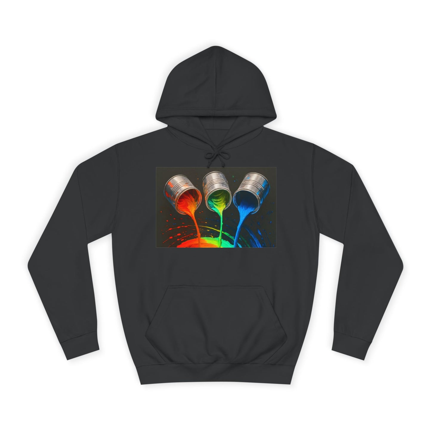 Colorful Paint Pour Unisex College Hoodie - Melt Design
