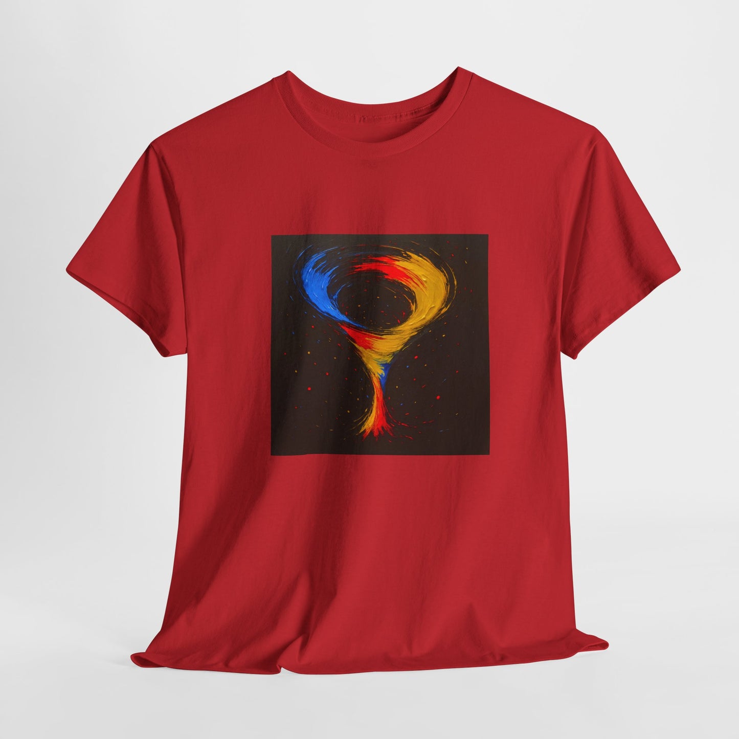 Unisex Heavy Cotton Abstract Art Tee - Cyclone Design