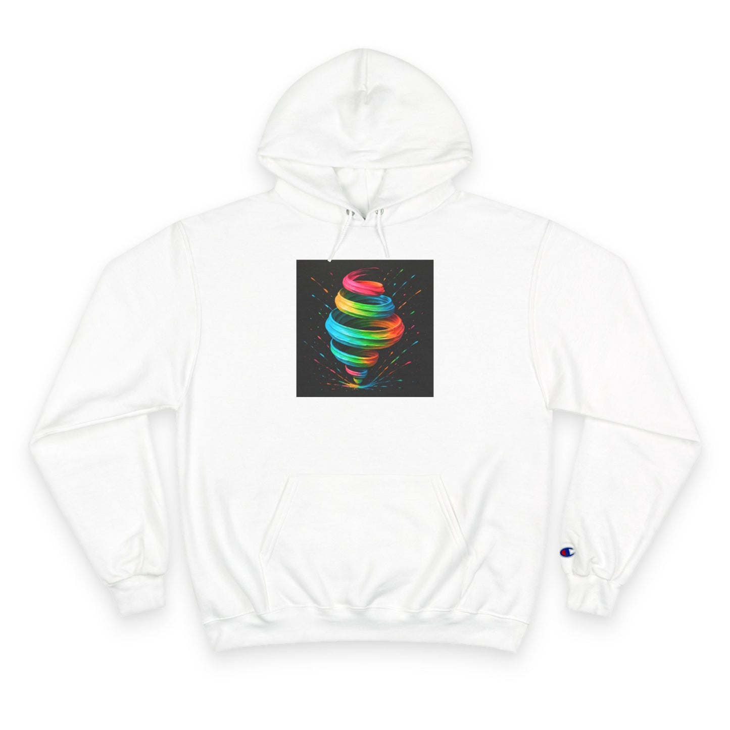 Cosmic Swirl Champion Hoodie - Cyclone Design