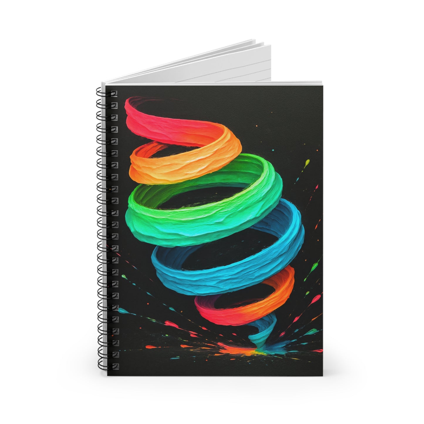 Vibrant Ruled Lines Notebook - Cyclone Design