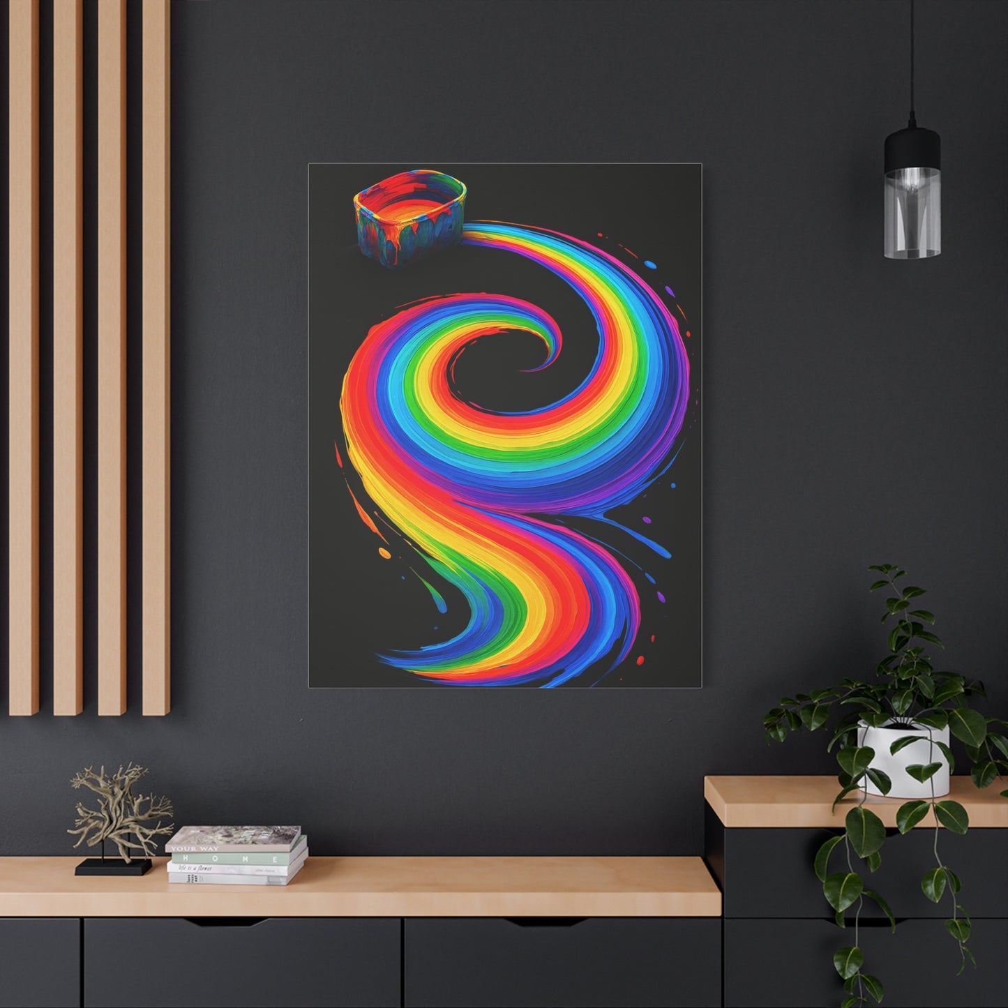 Vibrant Rainbow Canvas Wall Art - Melt Design