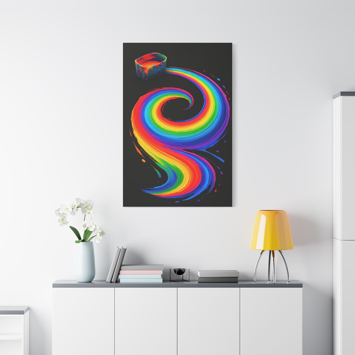 Vibrant Rainbow Canvas Wall Art - Melt Design