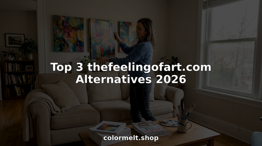 Woman arranging canvas wall art in living room