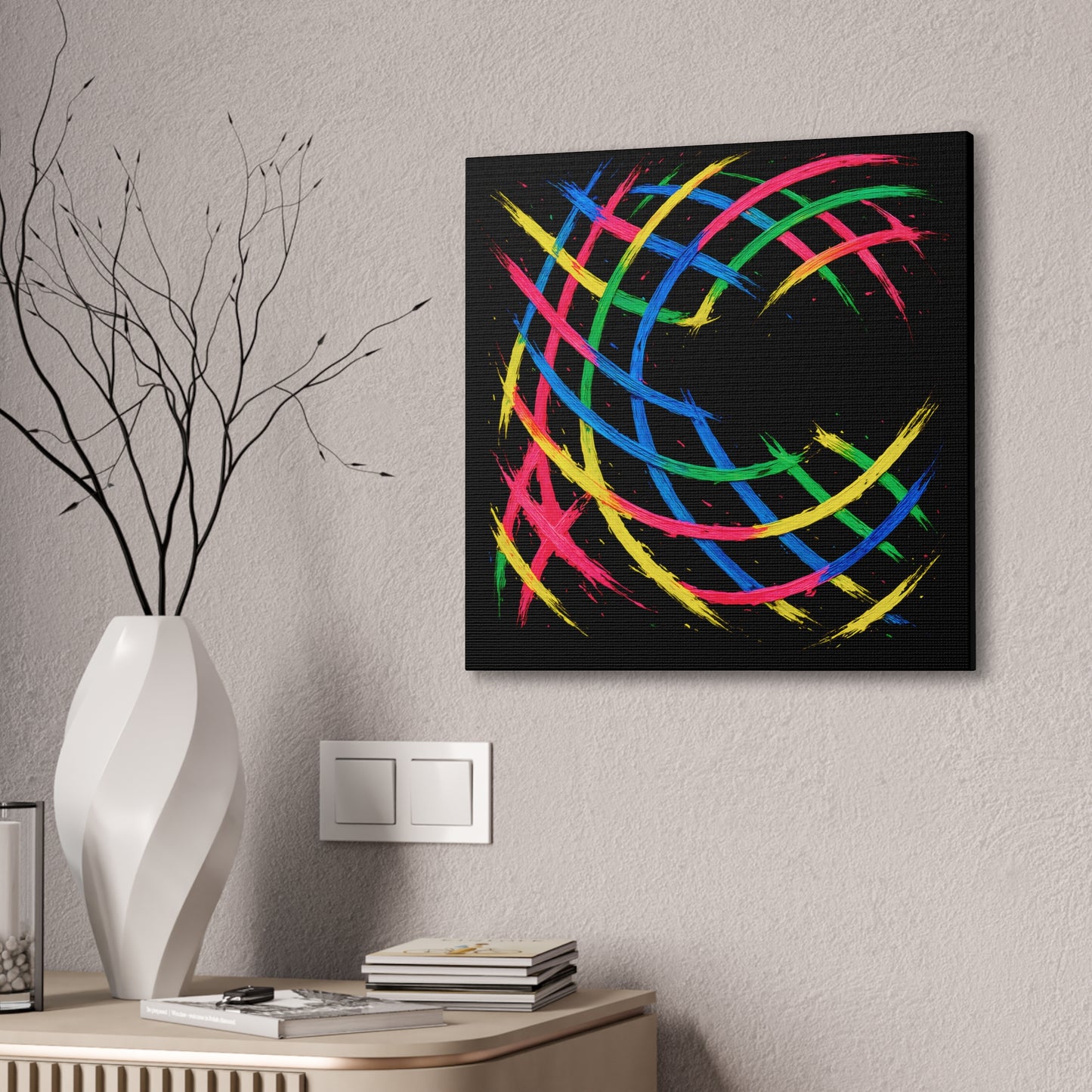 Modern Wall Art Canvas Print - Weave Design
